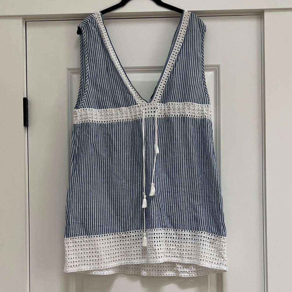 J. Crew Blue and White Striped Coverup